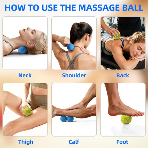 Set, Peanut & Spiky Massage Ball Double Lacrosse Peanut Roller + Firm Spiky Ball for Deep Tissue Myofascial Release