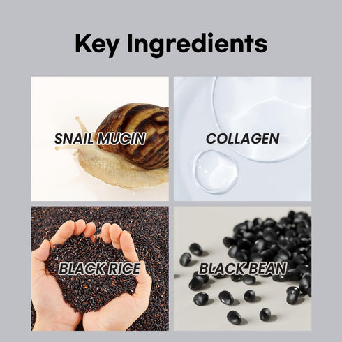 coxir BLACK SNAIL COLLAGEN STARTER KIT | Repairing & Firming with Black Rice, Bean, Snail Mucin, Collagen (3.19 fl.oz)