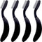 TecUnite 4 Packs Folding Eyelash Comb, Stainless Steel Teeth Eyebrow Comb and Lash Brush (Black)