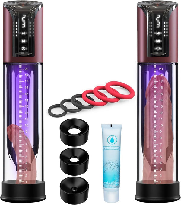 Quxeu Electric Penis Pump Male Sex Toys Vacuum Pump with 4 Suction Intensities