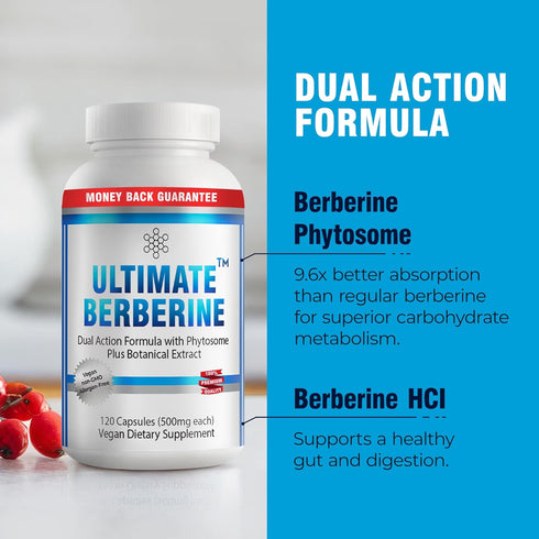 Ultimate Berberine Phytosome for Healthy Weight Management, 1000mg Maximum Strength Supplement for GI, Immunity,