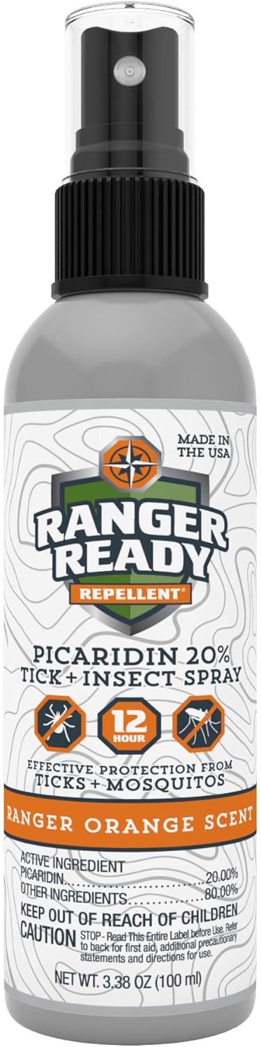 Ranger Ready Picaridin 20% Tick & Insect Repellent, Travel Size 3.4 Oz, Ranger Orange Scent