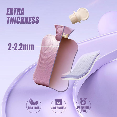 Tummy. 2Liter,Non FORICOM Hot Water Bottle for Pain ReliefPeriod Cramps,Menstrual, Hot Water Bag for Sleeping, Toxic