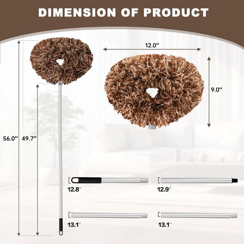 Ceiling Fan Cleaner Duster, Reusable Microfiber Blade Cleaner with Extension Pole for Cleaning Walls Furniture