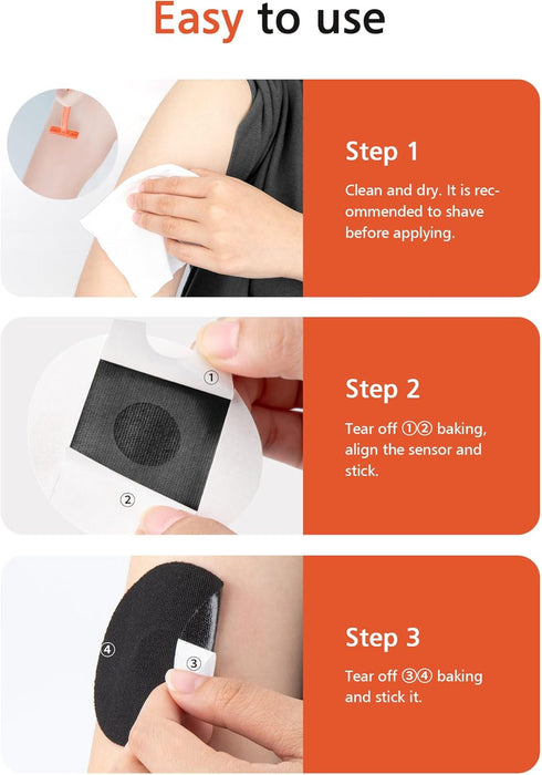 20 Packs Freestyle Libre 3 Covers, Adhesive Patches for Glucose Sensor, Pre-Cut Back Paper, Long Lasting for 10-14 Days