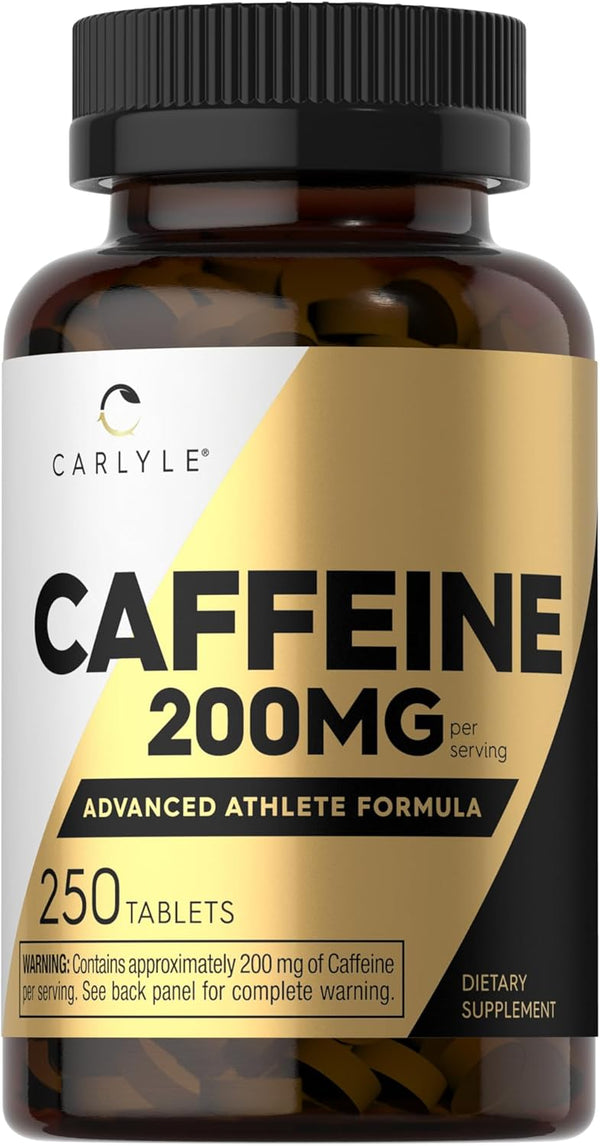 Carlyle Caffeine Pills, 200mg, 250 Tablets, Advanced Athlete Formula, Vegetarian, Non-GMO & Gluten Free Supplement