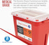 Dynarex Sharps Container, Safe Disposal of Medical Waste and Needles, 2 Gallons, Red with Transparent Lid