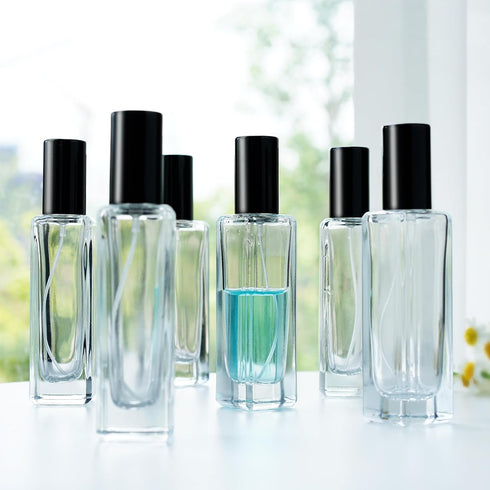 YU FENG 6 Pack Clear Glass Perfume Sprayer Bottle, 30ml Portable Fine Mist Sprayer, Empty Refillable Travel