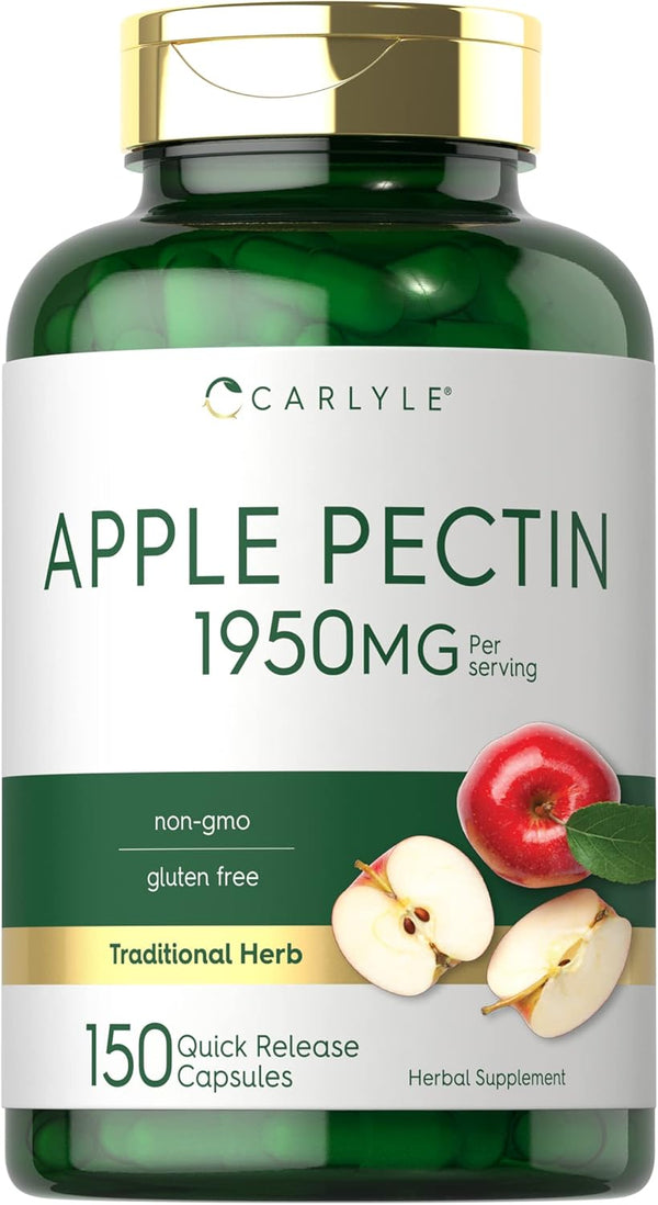 Carlyle Apple Pectin 1950mg, 150 Capsules, Non-GMO, Gluten Free Herbal Supplement