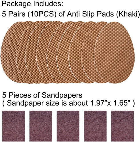 Unikstep 5 Pairs Shoe Sole Anti Slip Grips, Non Skid Self Adhesive Rubber Pads for Shoe Bottom and Heel