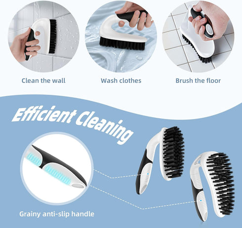 Set, 3 Cleangor Scrub Brush Heavy Duty Scrub Brushes Crevice Cleaning Brush with Stiff Bristles, Different Brushes