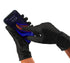 Colortrak Premium Grip Reusable Gloves, 4 Pairs (8 Total), Durable Powder Free Latex, Black, Medium, Textured