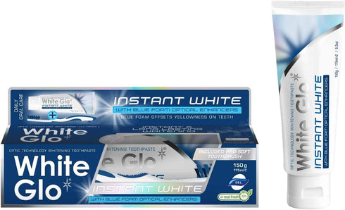 Instant Whitening Toothpaste with Optic Technology & Toothbrush - White Glo