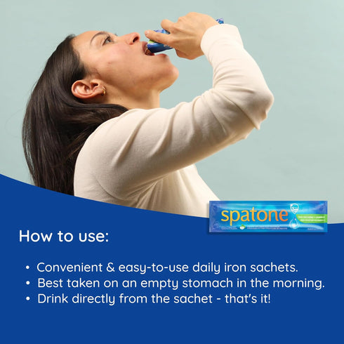 Spatone Natural Liquid Iron Supplement Plus Vit C for Women, Men & Kids Ages 4+, 28-Day, Apple Flavor