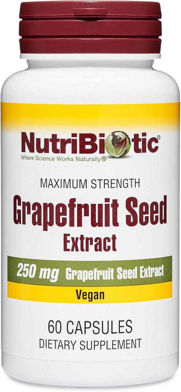 NutriBiotic Grapefruit Seed Extract Capsules - 250 mg, 60 Count Maximum Strength
