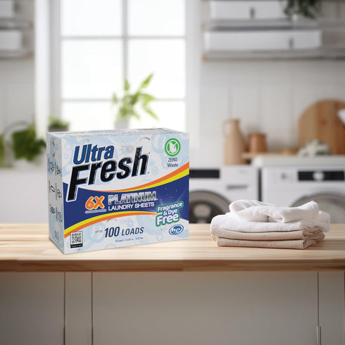 Platinum 6X Laundry Detergent Sheets, Biodegradable Formula, Dye Free, 50 Sheets for Laundry Use