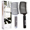 Vented Boar Bristle Detangling Brush, Single White Brush, Anti-Static, Wet or Dry Use, Fast Blow Drying (2 Pack)