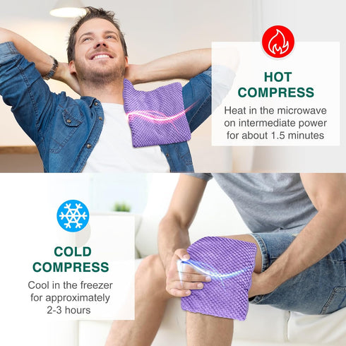 Microwavable Heating Pads 15 * 9" for Pain Relief - Weighted Moist Microwave Heat Pad for Cramps, Neck Shoulder, Back,