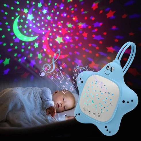Portable Baby White Noise Sound Machine, Rechargeable Baby Soother with Projector Night