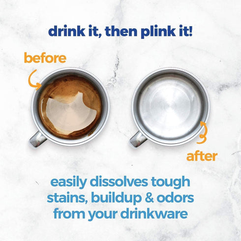 COMPAC HOME Plink Drinkware Descaler & Cleaner Tabs - Restores & Shines for Coffee Makers, Travel Mugs, 5 Count