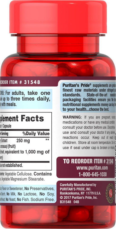 Puritans Pride Tart Cherry Extract, 1000 Mg