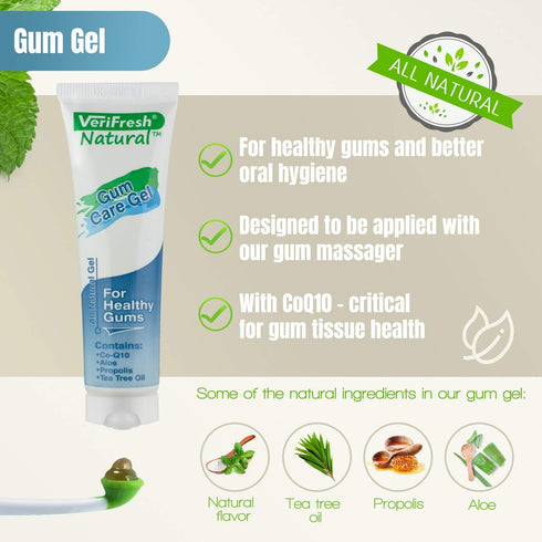Gum Care Kit for Healthy Gums - VeriFresh All Natural Gum Gel and Stimulator/Massager
