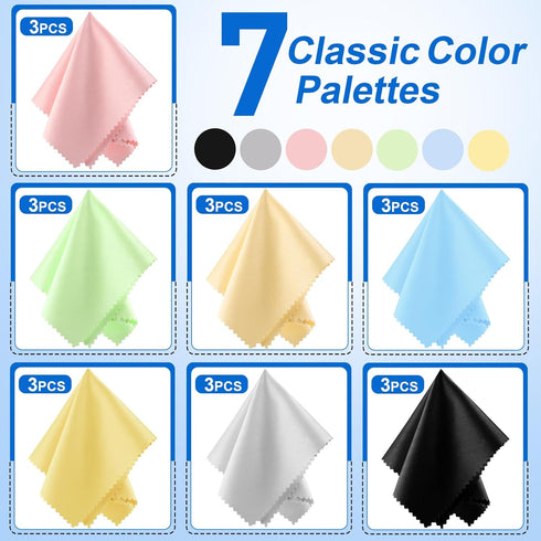 Ninsula 21 Pack 6" 7"Large Glasses Cleaning Cloths, Eyeglass Cleaning Cloths, Premium Ultra-Soft Lens Wipes Cloth
