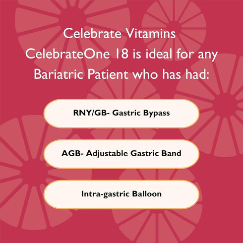 Celebrate Vitamins CelebrateONE 18 Chewables, 18mg Iron - One A Day Bariatric Multivitamin, Essential Vitamins &