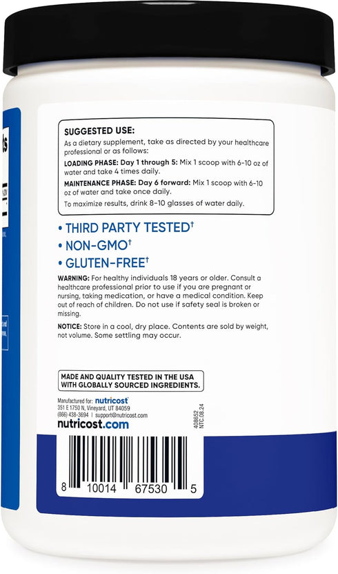 Nutricost Creatine Monohydrate Powder - Blue Raspberry, 500 Grams (1.1 LBS)