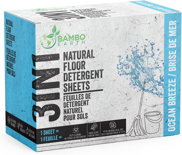 90 Pcs All Natural Floor Cleaner Sheets - Biodegradable and Dissolvable Multipurpose Mopping Soap Detergent Strips