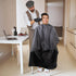 Professional Hair Cutting Cape with Adjustable Snap Closure, Waterproof Hairdressing Salon Cape - 57" x 51" (Black)