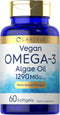 Carlyle Vegan Omega 3 Supplement | 60 Softgels | 1290 mg | Plant Based | Non-GMO & Gluten Free from Algae Oil
