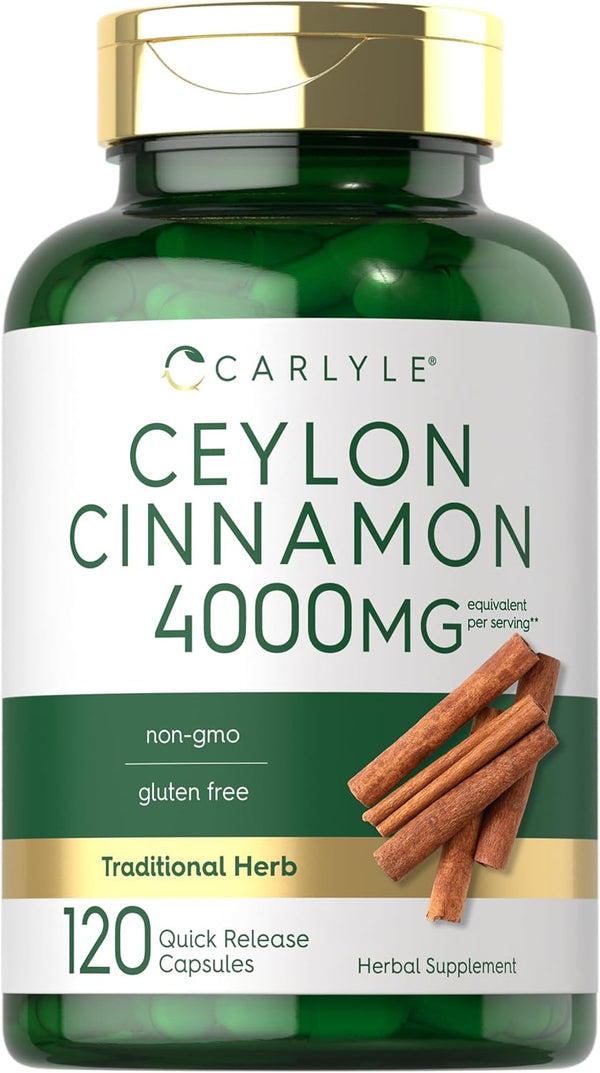 Carlyle Ceylon Cinnamon Capsules | 120 Count | 60 Servings | Non-GMO, Gluten Free