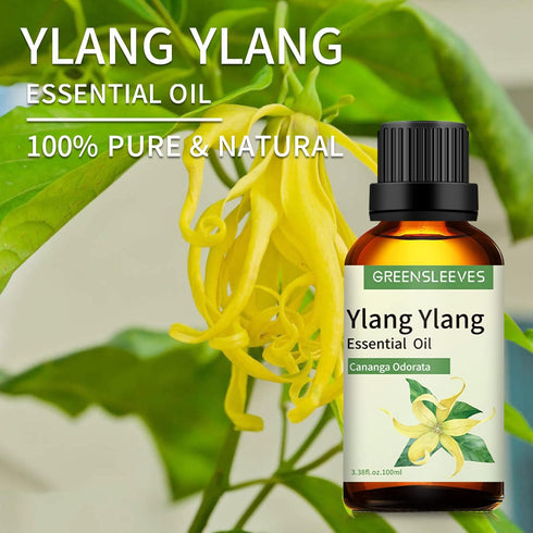 Ylang Ylang Essential Oil 3.38 oz, 100% Pure Ylang Ylang Aromatherapy Oil for Diffuser, Perfumes, Massage, Soap Making