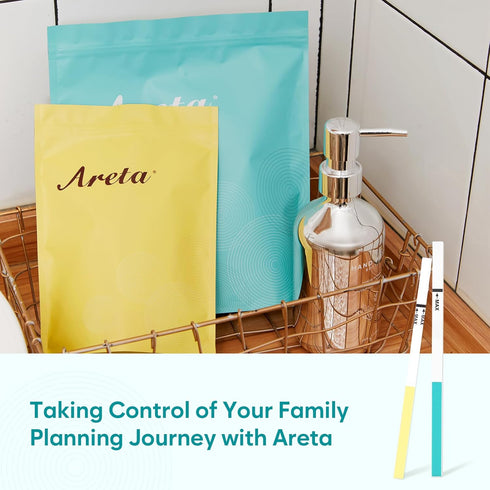 Areta Ovulation & Pregnancy Test Strips: 100 Ovulation Strips & 30 Pregnancy Tests Combo Kit for At-Home Fertility