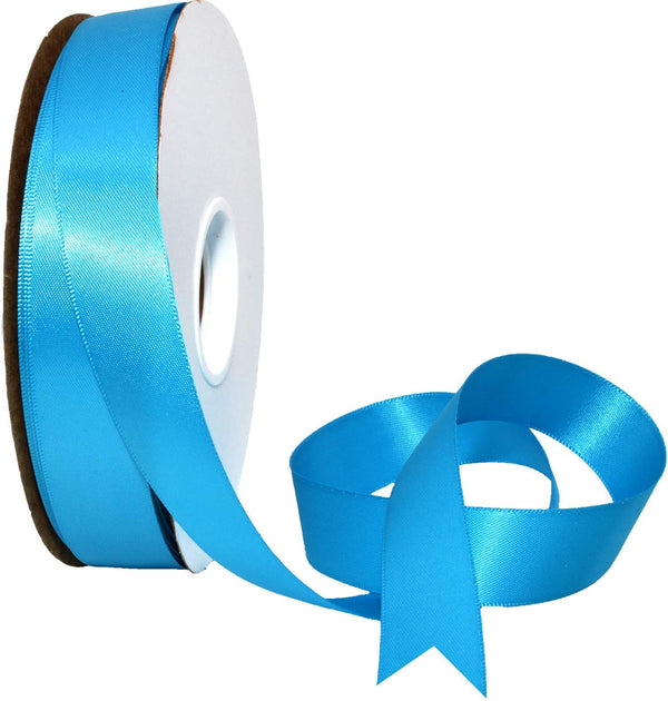 Morex Double Face Satin Ribbon, 7/8" X 50 YD Vivid Blue for Gift Wrapping, Birthday Cards, Crafts