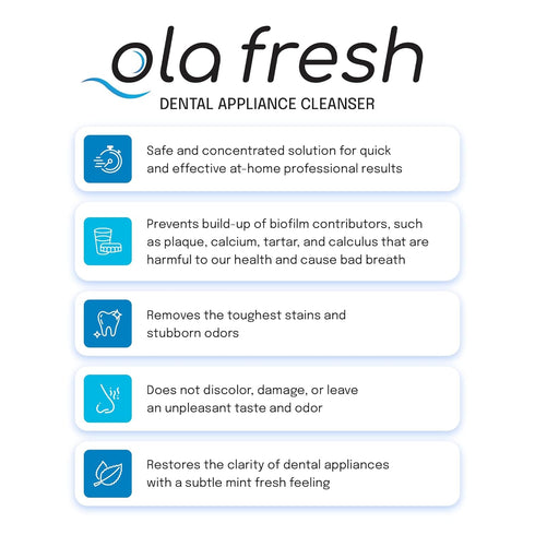 Dental Appliance Cleanser, 24 Packets of Concentrated Cleaner Powder for Retainers & Dentures, Mint Flavor