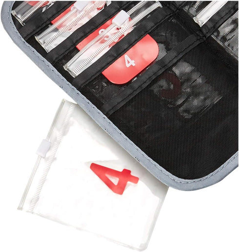 Lewis N. Clark Travel Pill Organizer, Black, 16 Slot Slimline Pouch for Vitamins & Medication