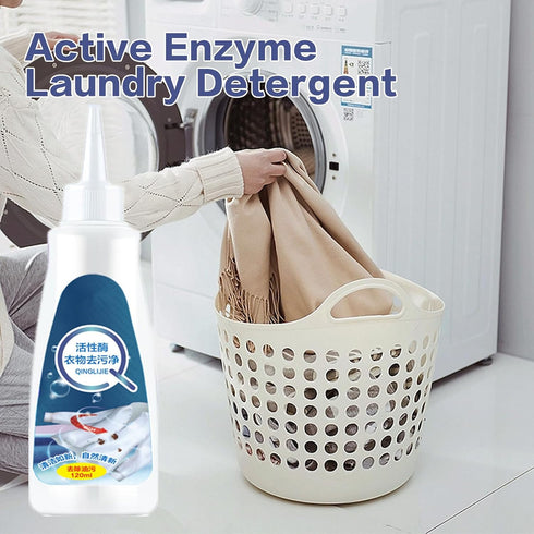 Active Enzyme Oil Stain Remover for Clothes, Stubborn Stains Cleaner, 2PCS Active Enzymatic Laundry