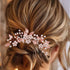 Heread Pearl Bride Wedding Hair Pins, Leaf Bridal Head Piece Flower Hair Accessories for Women and Girls (Pack of 3)