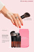 Cosme 9 FLAWLESS FACE MINI Makeup Brush Set, Foundation, Eyeshadow, Blush, Contour, and Powder Brushes with Case