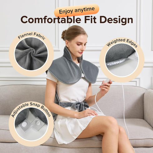XIAOTONG 25"x37" 5 Mothers Day Gifts & Birthday Gifts for Wife Women Men Mom, Electric Weighted Pad for Neck Back