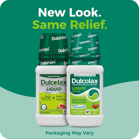 Dulcolax Liquid Laxative, Stimulant Free Laxative for Comfortable Relief, Cherry Flavor, 12 oz.