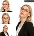 Blue Light Block Reading Glasses Women, Stylish Cateye Computer Readers 1.25, Oversized Designer Anti Glare Eyeglasses,