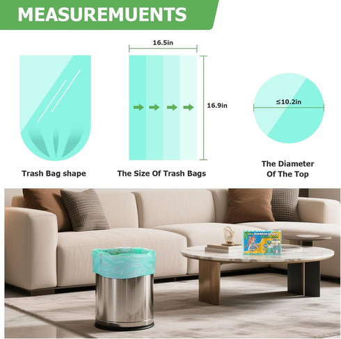 heihaily 1.6 1.2-1.6 5-6L) 100 Count Gallon Small Trash Bags For Bathroom - Mini Garbage Bags(Fit Gal Unscented