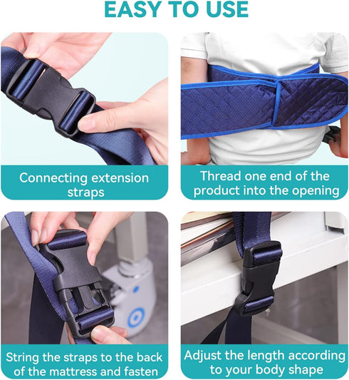 Bed Restraint Strap for Elderly, Anti-Fall Bed Restraint Belt for Dementia, Bed Restraint Auxiliary Device Fall