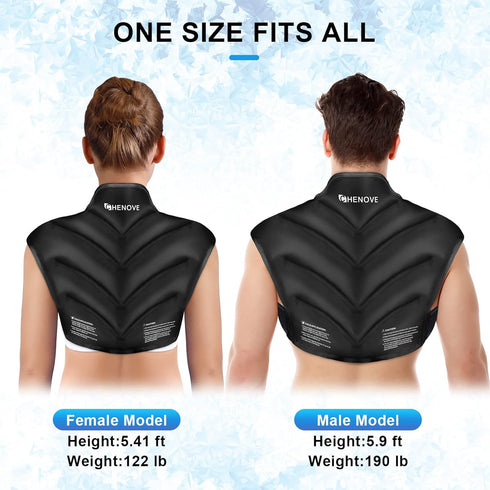 Chenove Neck and Shoulder Reusable Ice Pack for Upper Back Pain Relief, Cervical Cold Compression Therapy Wrap