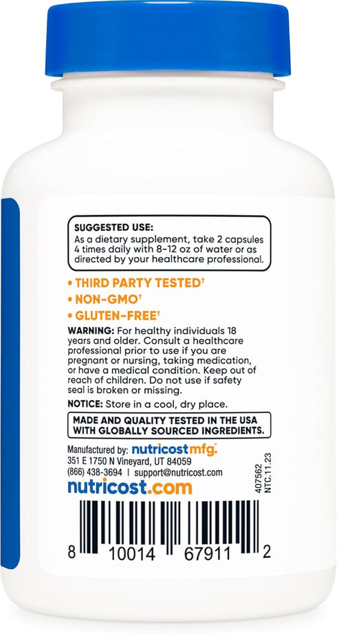 Nutricost Alpha GPC 600mg, 60 Vegetarian Capsules, Non-GMO and Gluten Free