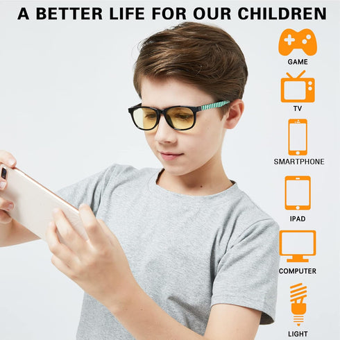 DUCO Blue Light Glasses for Kids, Boys & Girls, Blue Ray Blocking Glasses for Computer Gaming TV