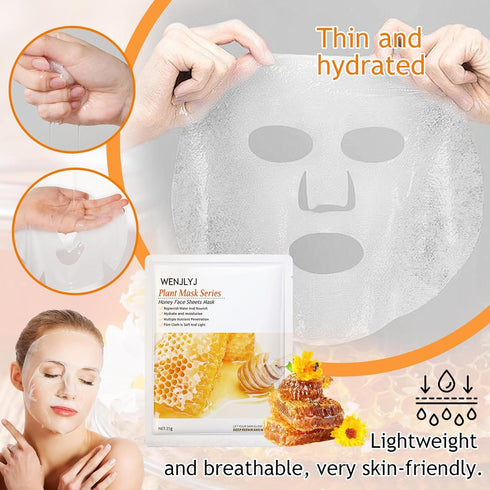 Turmeric Soap Skincare Set with Honey Face Sheets Mask, Travel Size Turmeric Face Wash, Moisturizing Gift Set for Women